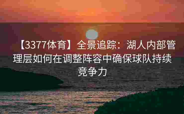 【3377体育】全景追踪：湖人内部管理层如何在调整阵容中确保球队持续竞争力