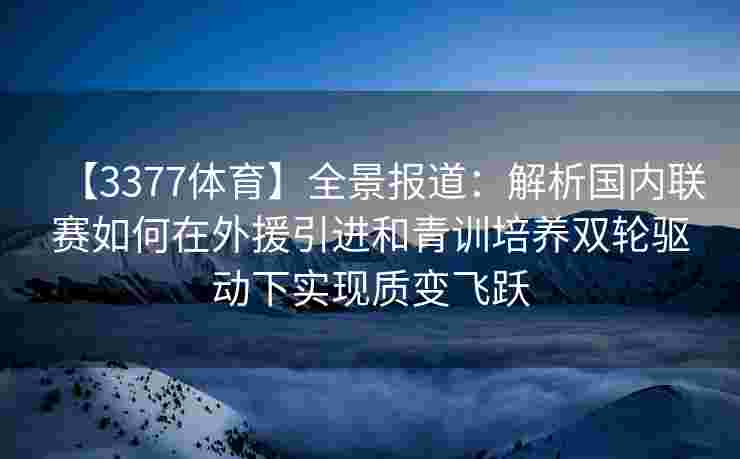 【3377体育】全景报道：解析国内联赛如何在外援引进和青训培养双轮驱动下实现质变飞跃